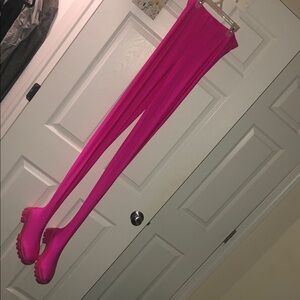 Vibrant Pink Tights with Boots